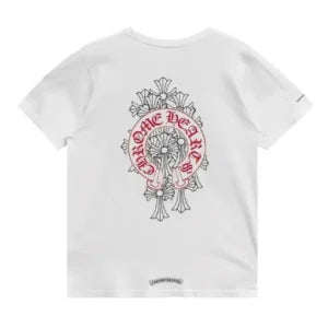 Chrome Hearts Cemetery Cross Red Horseshoe Short Sleeve | T-Shirt Tee