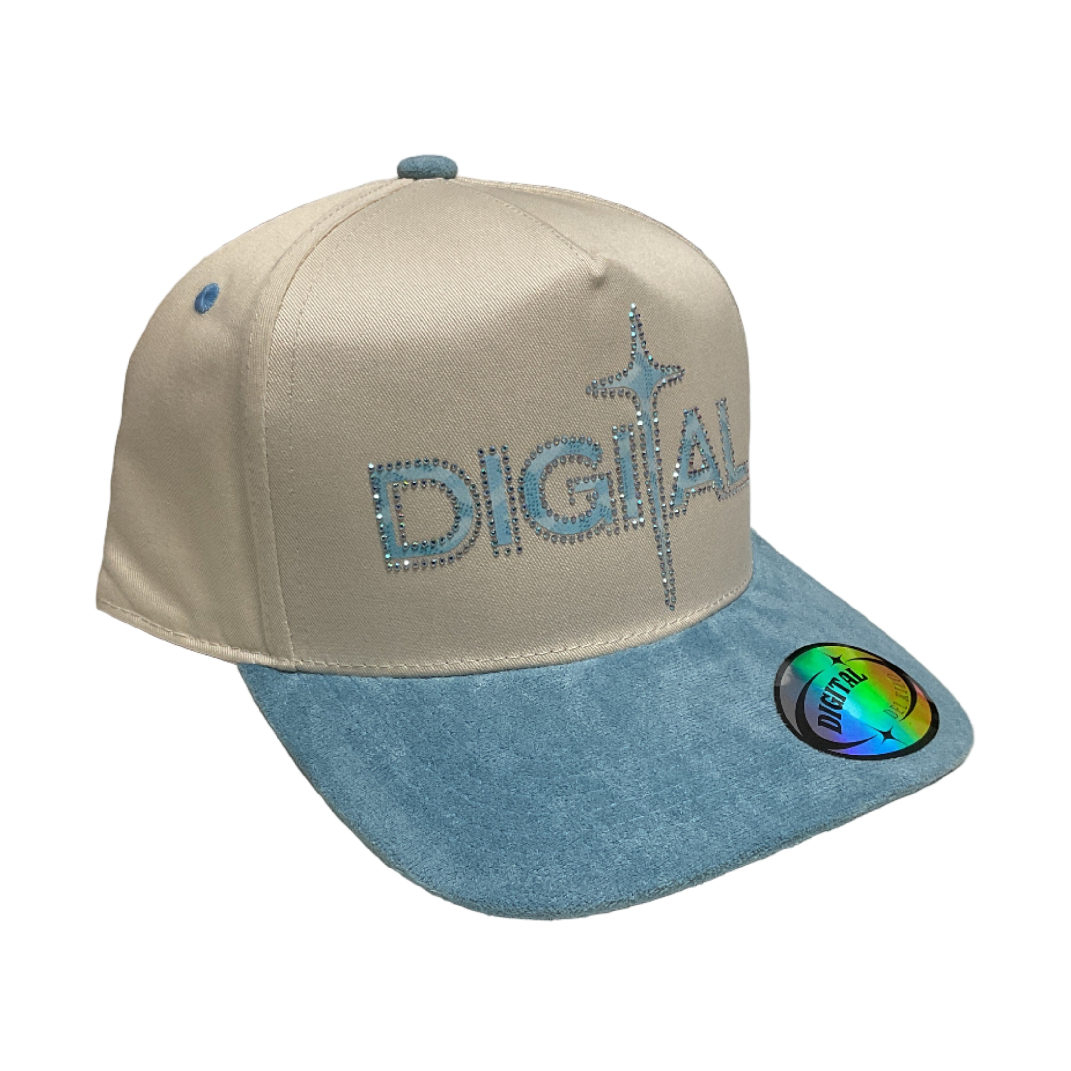 Hats Digital Cream & Blue