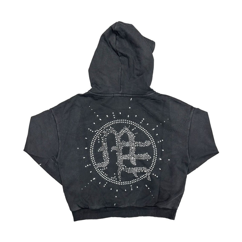 ‘Eclipse’ Grey Acid Wash Hoodie