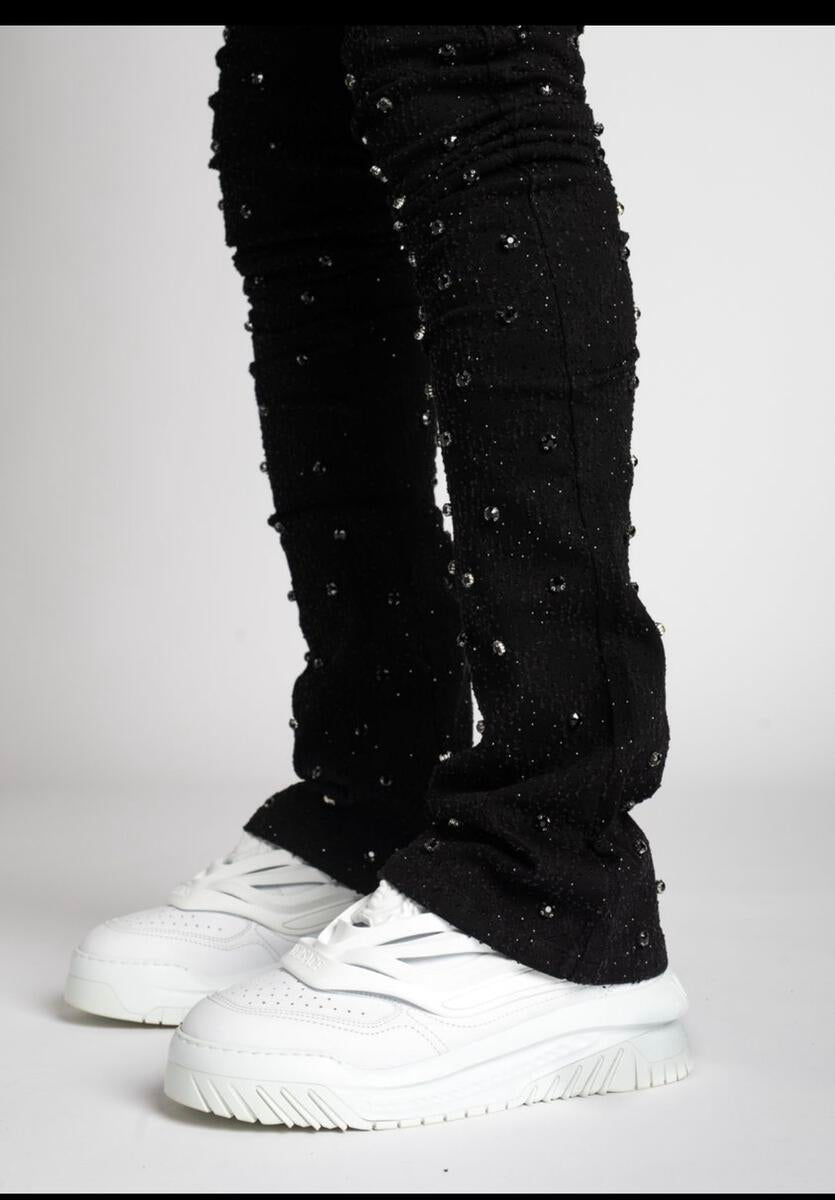 EMBELLISHED FLARED DENIM