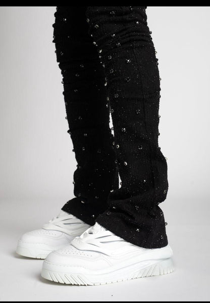 EMBELLISHED FLARED DENIM