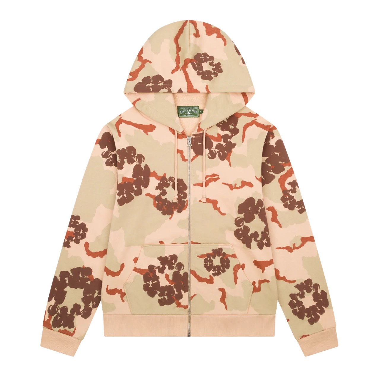 Denim Tears Wreath Zip Hoodie 'Tan Camo'