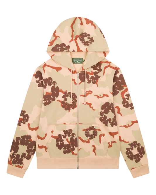 Denim Tears Wreath Zip Hoodie 'Tan Camo'