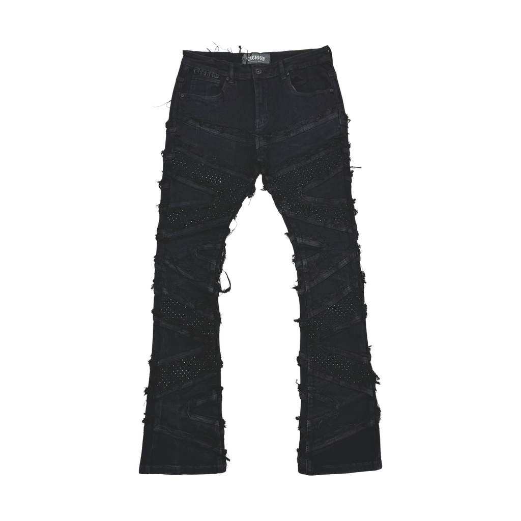 PREMIUM FLARED EMBELISHED / STONES (VC662 BLACK)
