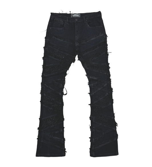 PREMIUM FLARED EMBELISHED / STONES (VC662 BLACK)