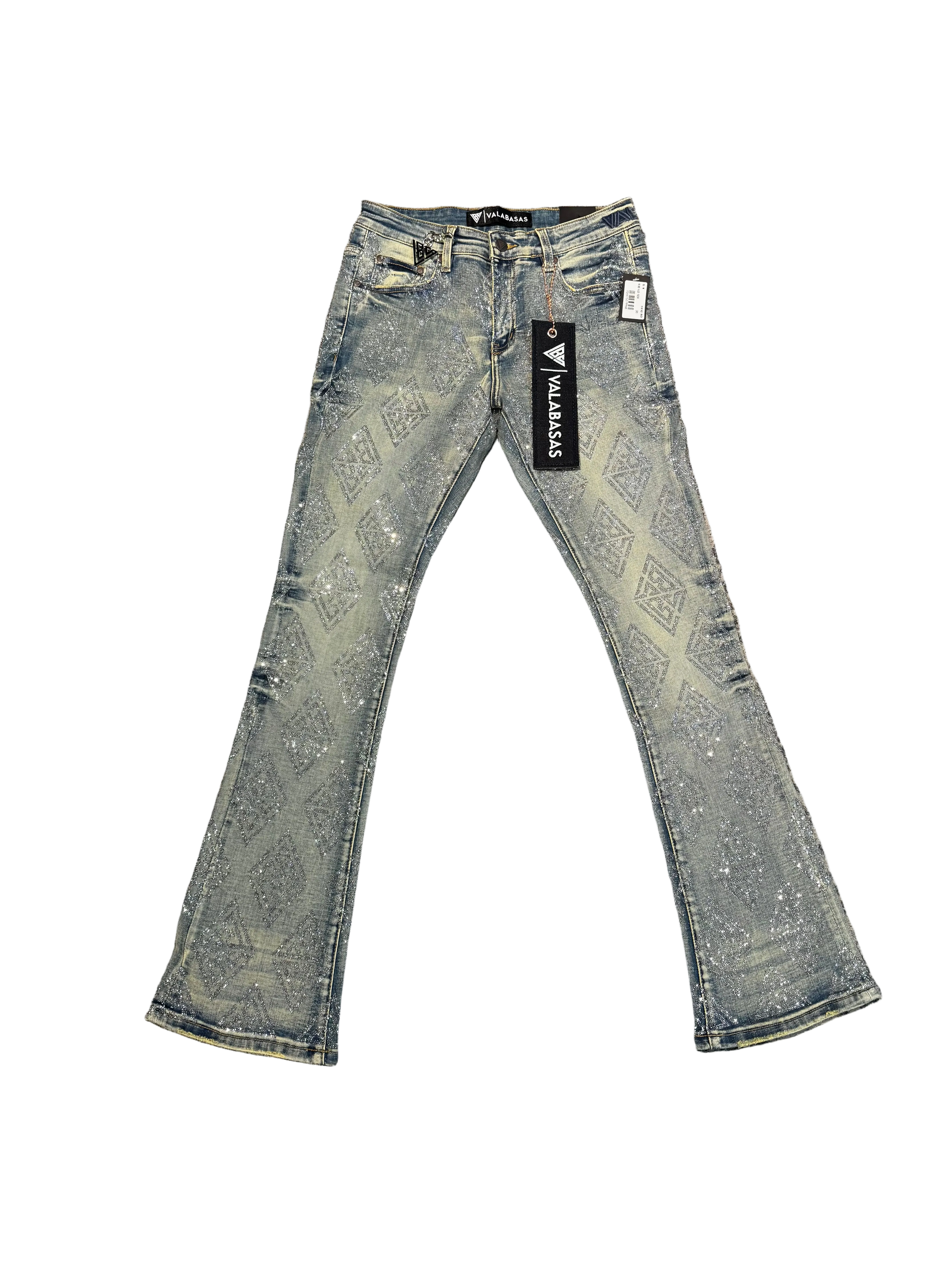 Valabasas Light Blue Jean Logo Bling