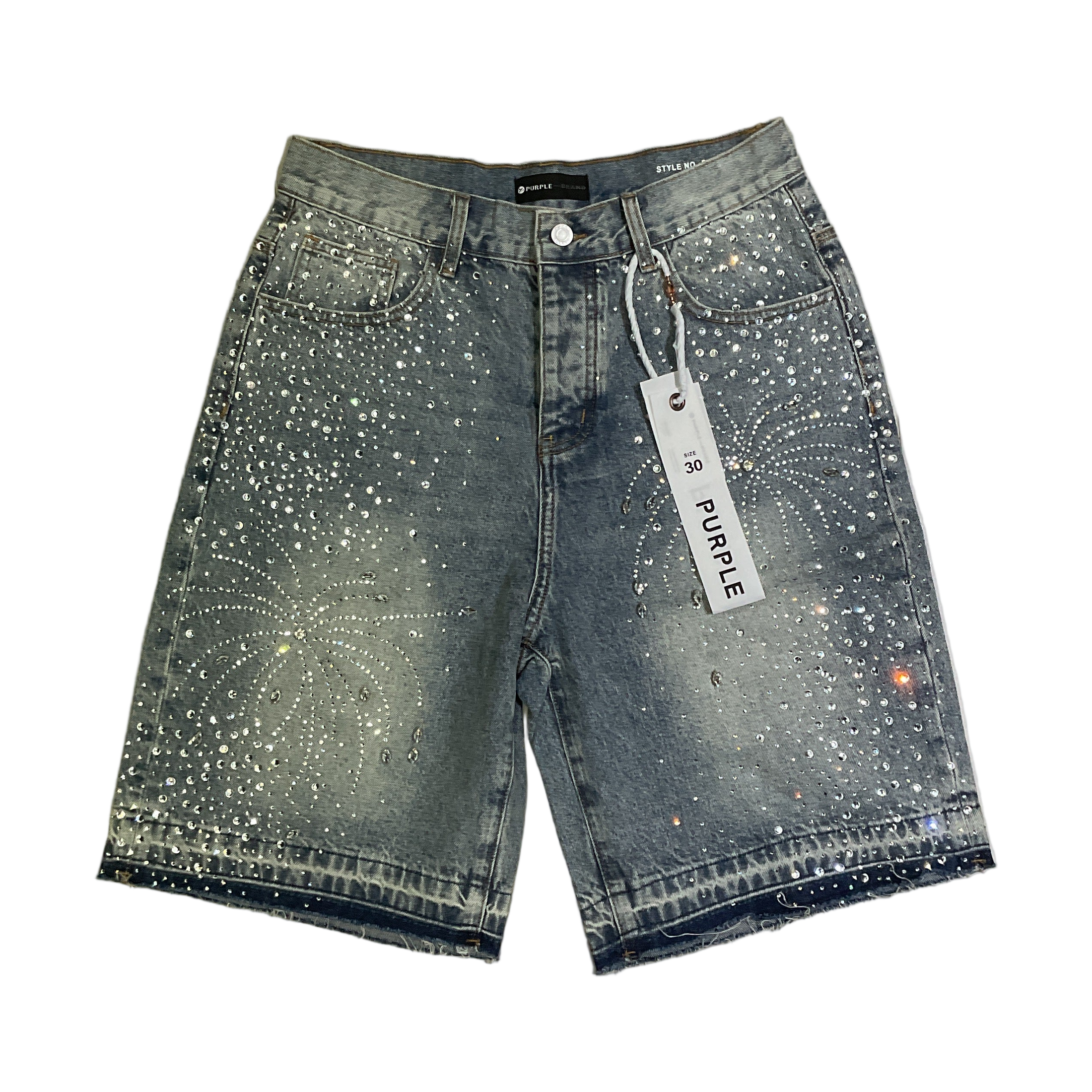 Purple jeans short bling 14