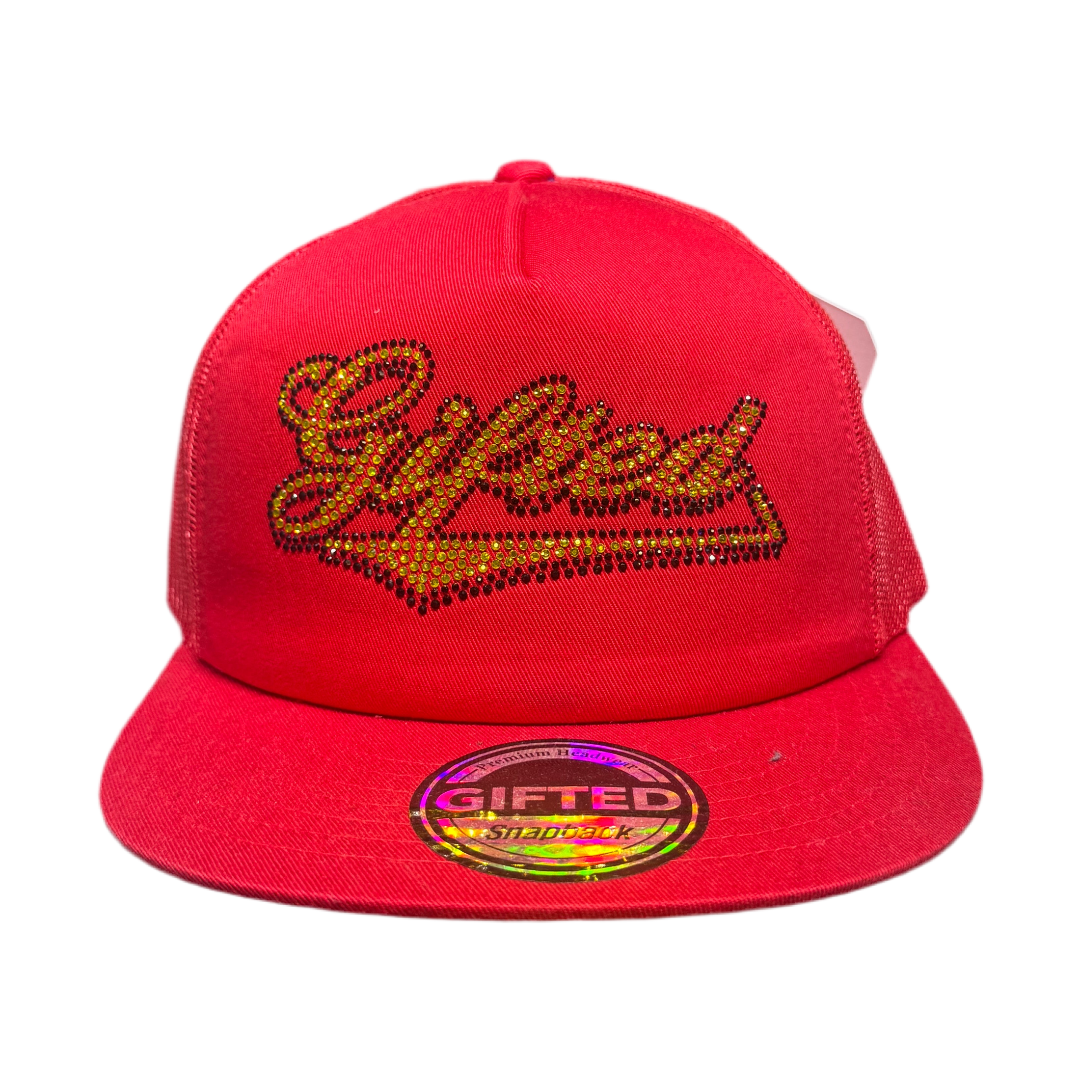 GORRA GIFTED DIAMANTE (rojo/oro)