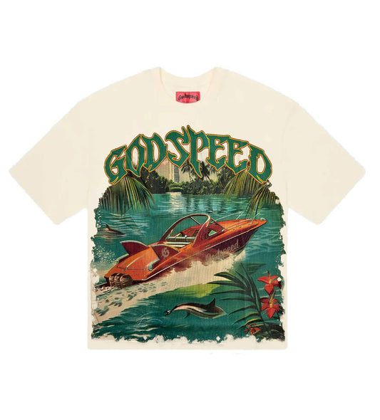 Godspeed Miami Boat Tee White