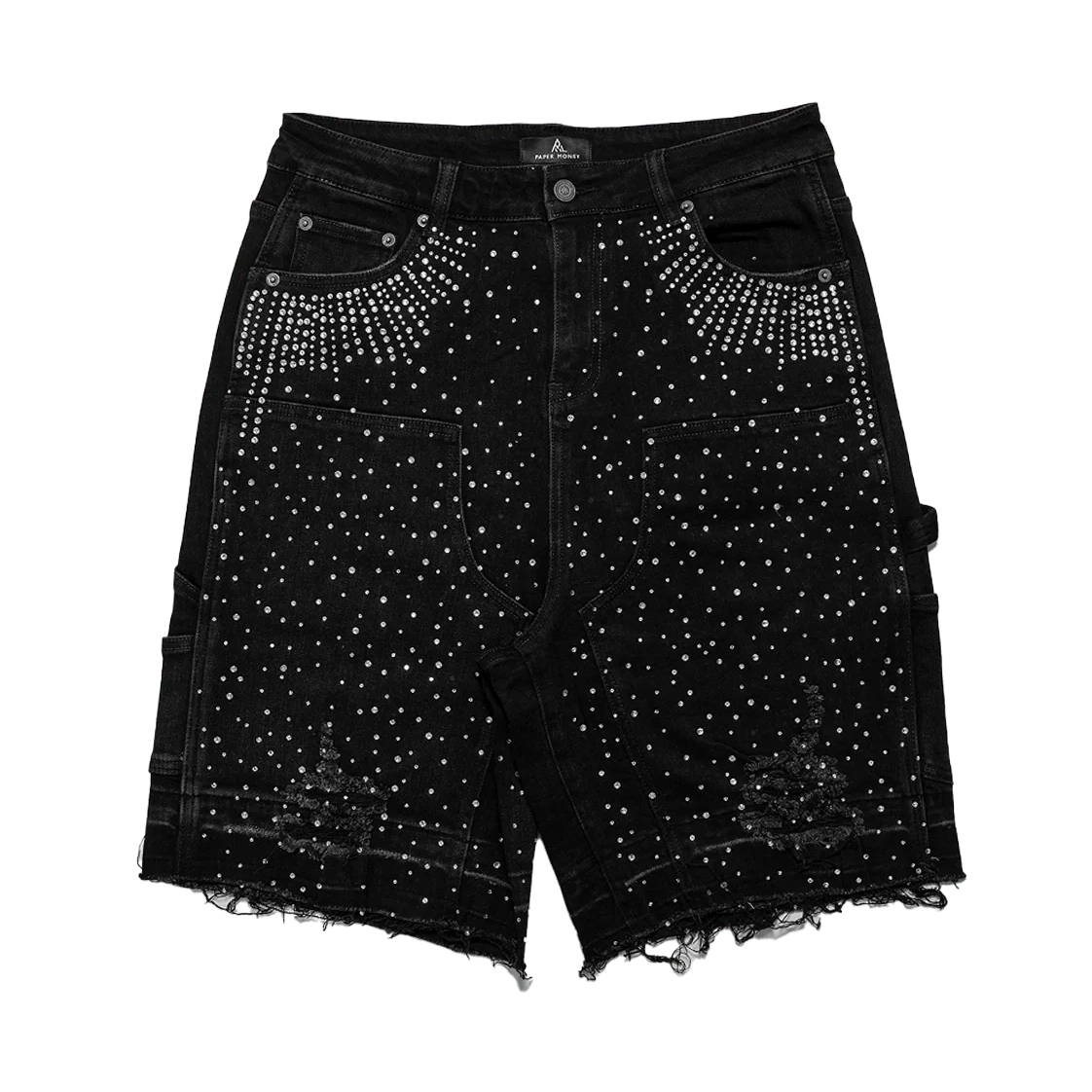 PAPER MONEY CRYSTALIZED SHORTS JET BLACK