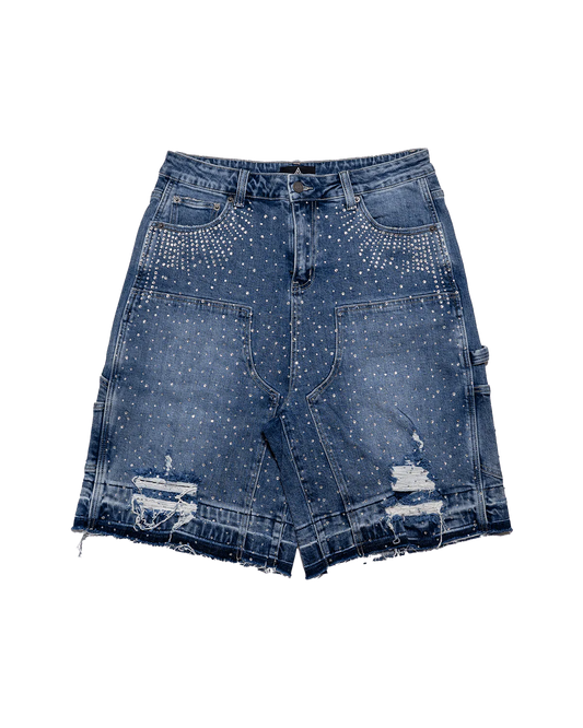 PAPER MONEY CRYSTALIZED SHORTS BLUE