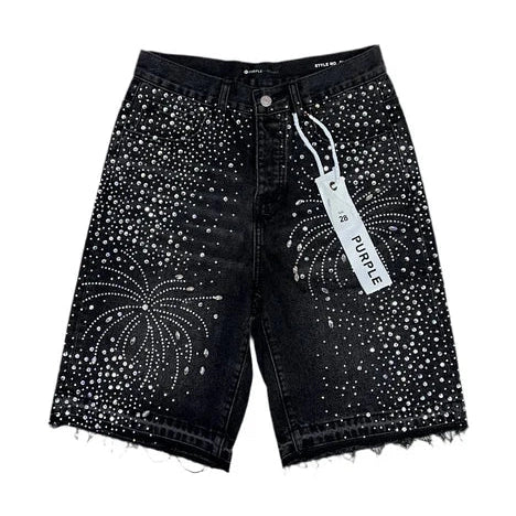 Purple jeans short bling 15