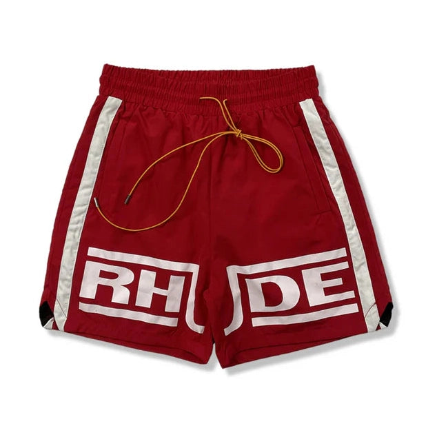 RHUDE Logo Shorts Red