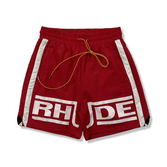 RHUDE Logo Shorts Red