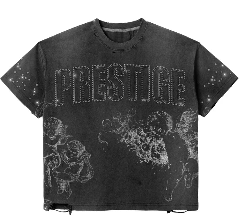 Prestige Distress Rhinestone Tee