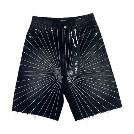 Purple jeans short bling 17