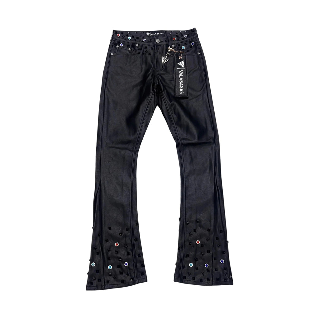 VALABASAS Black Leather Jeans