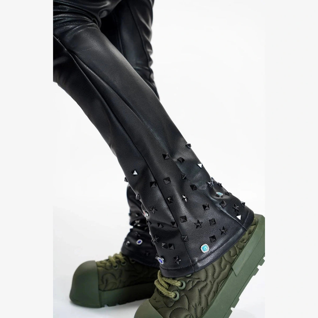 VALABASAS Black Leather Jeans