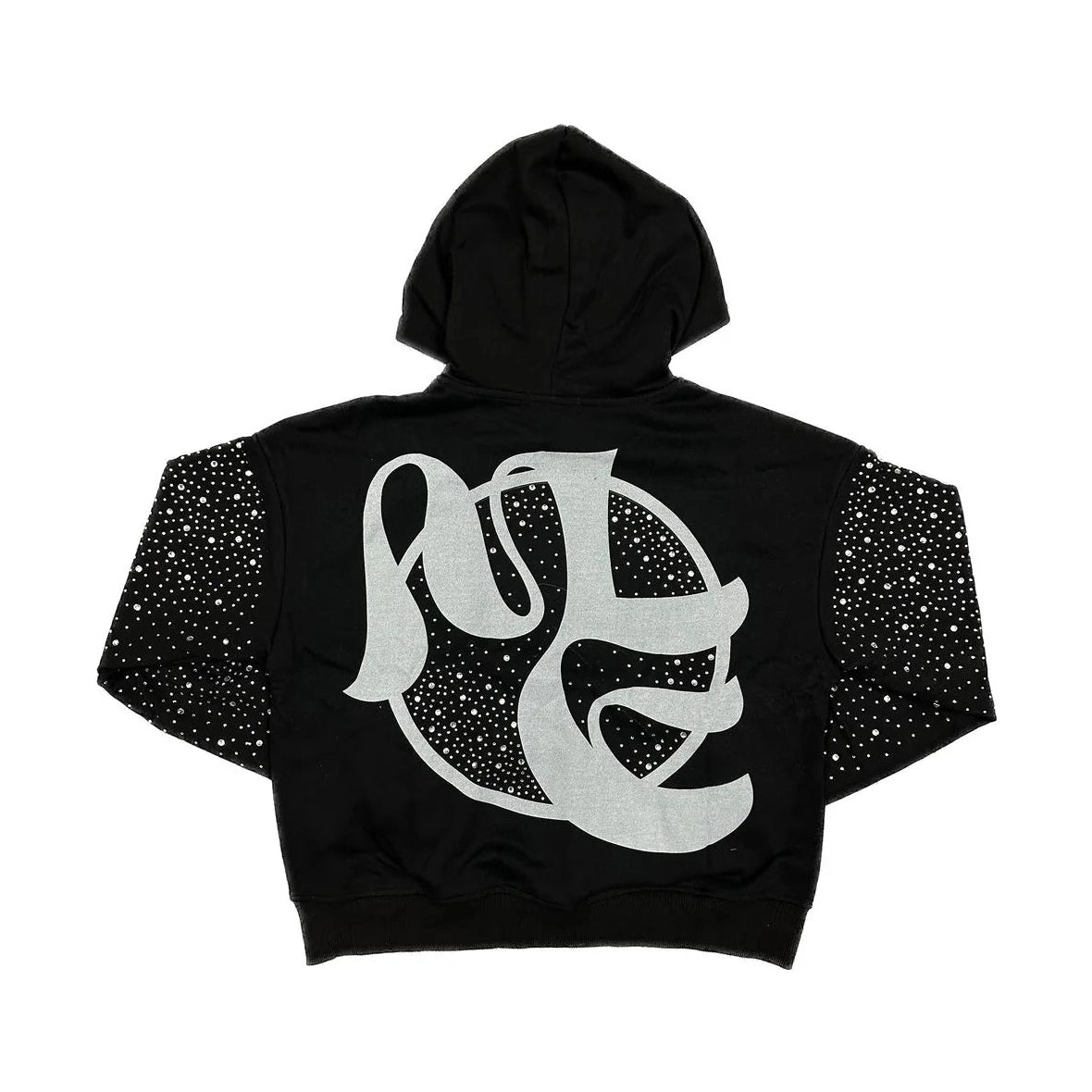 MIXED EMOTIONS - FALLEN ANGELS RHINESTONE BLACK HOODIE