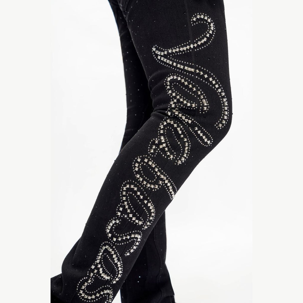 VALABASAS Black Jeans Lattice