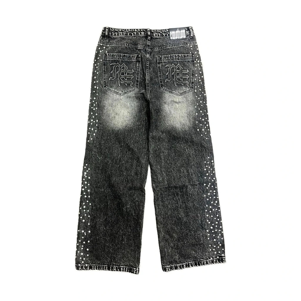 Mixed Emotion "Grey Stone" Baggy Jeans