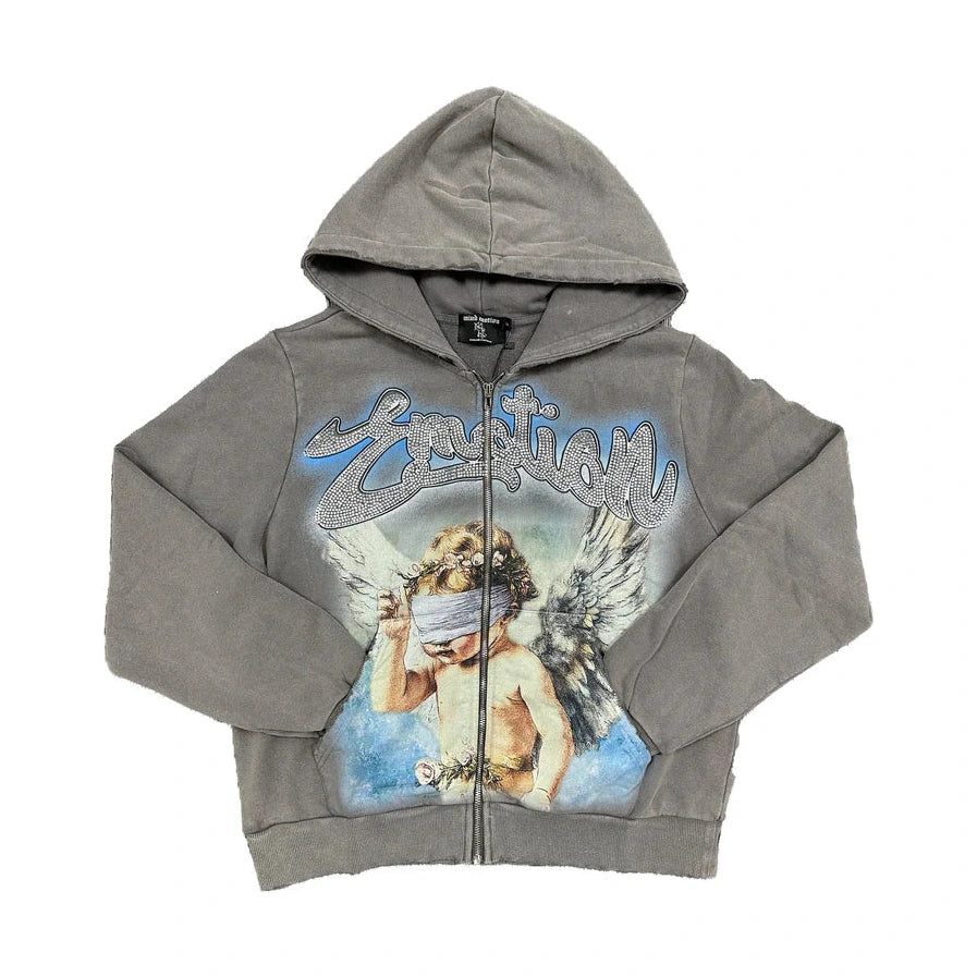 Grey “Rhinestone” Hoodie