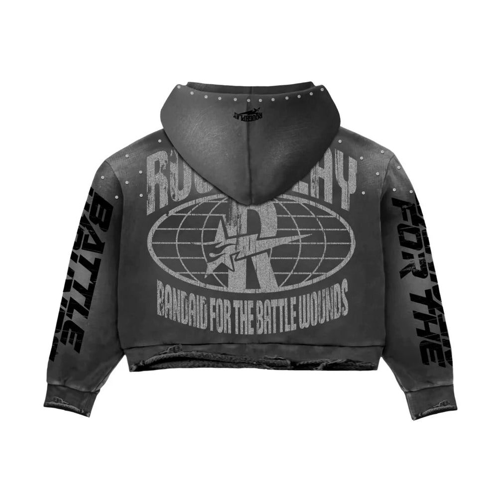 Rough Play Can’t Feel My Face Hoodie - Grey