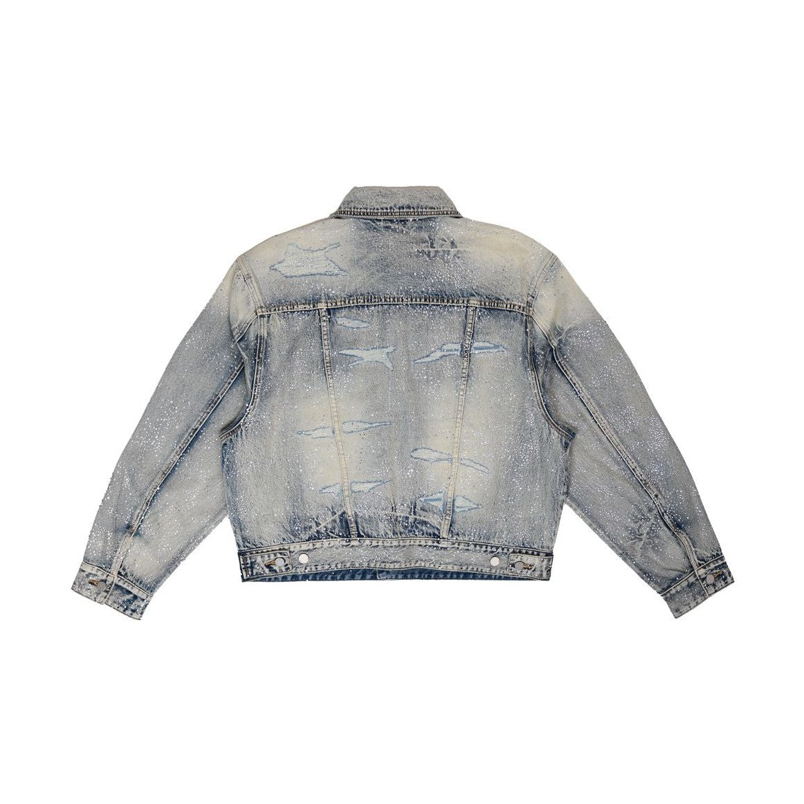 First Row ALLOVER RHINE STONE DENIM TRUCKER JACKET