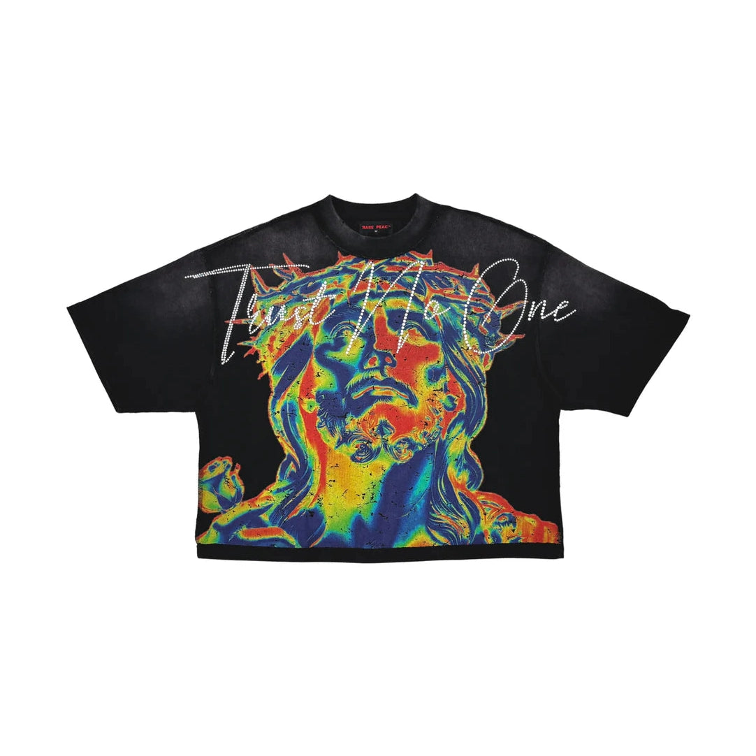 Rare Peace 'SORRY FOR TROTW' Oversized Cropped T-shirt