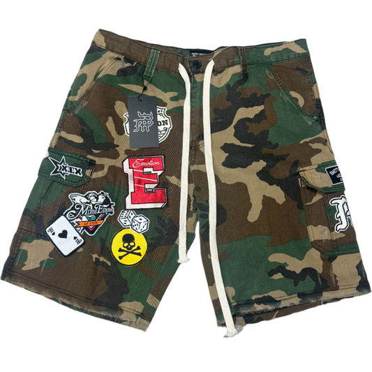 'Danger' Patch Shorts (Camo)