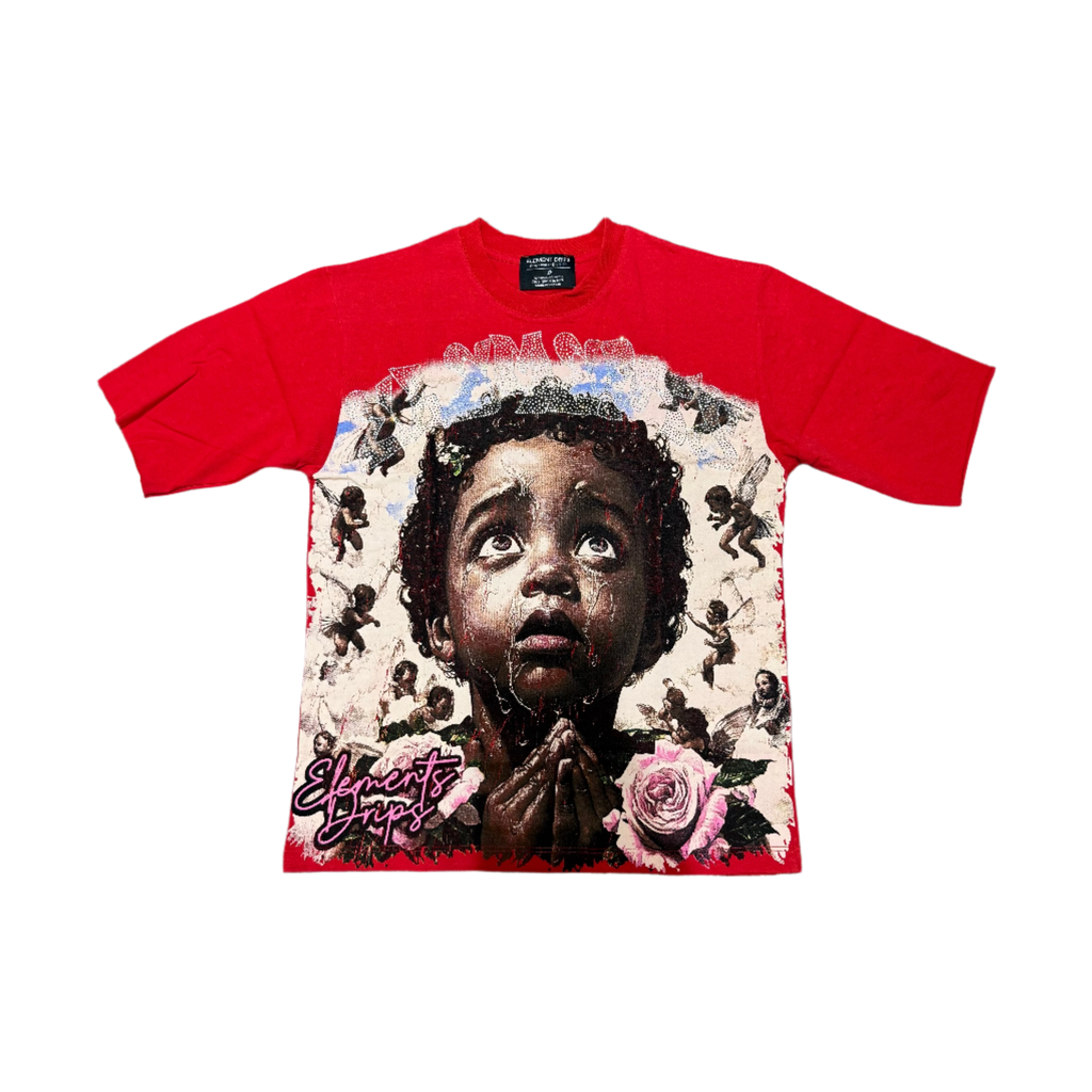 Element Drips Crying Angel Red Tee