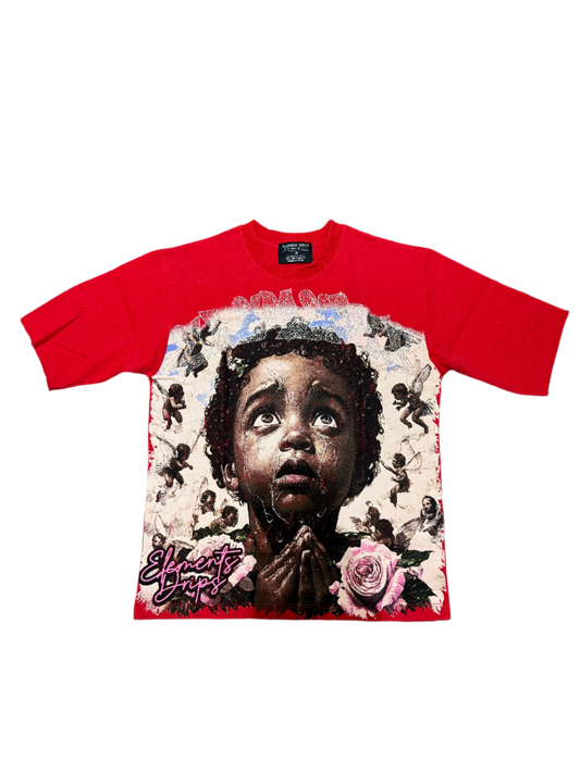 Element Drips Crying Angel Red Tee