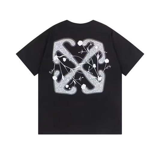 Off-white Flower Arrow Printed Cotton Black/White