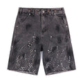 Hellstar Fire Diamond Demin Jorts Washed Black