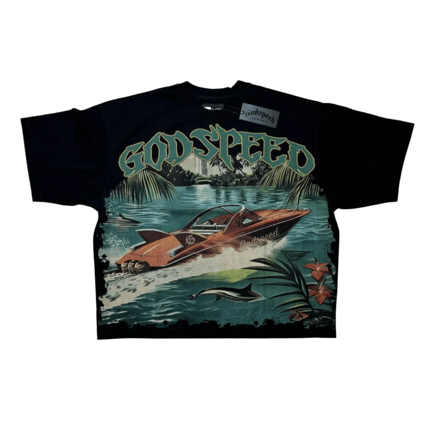 Godspeed Miami Boat Tee Black
