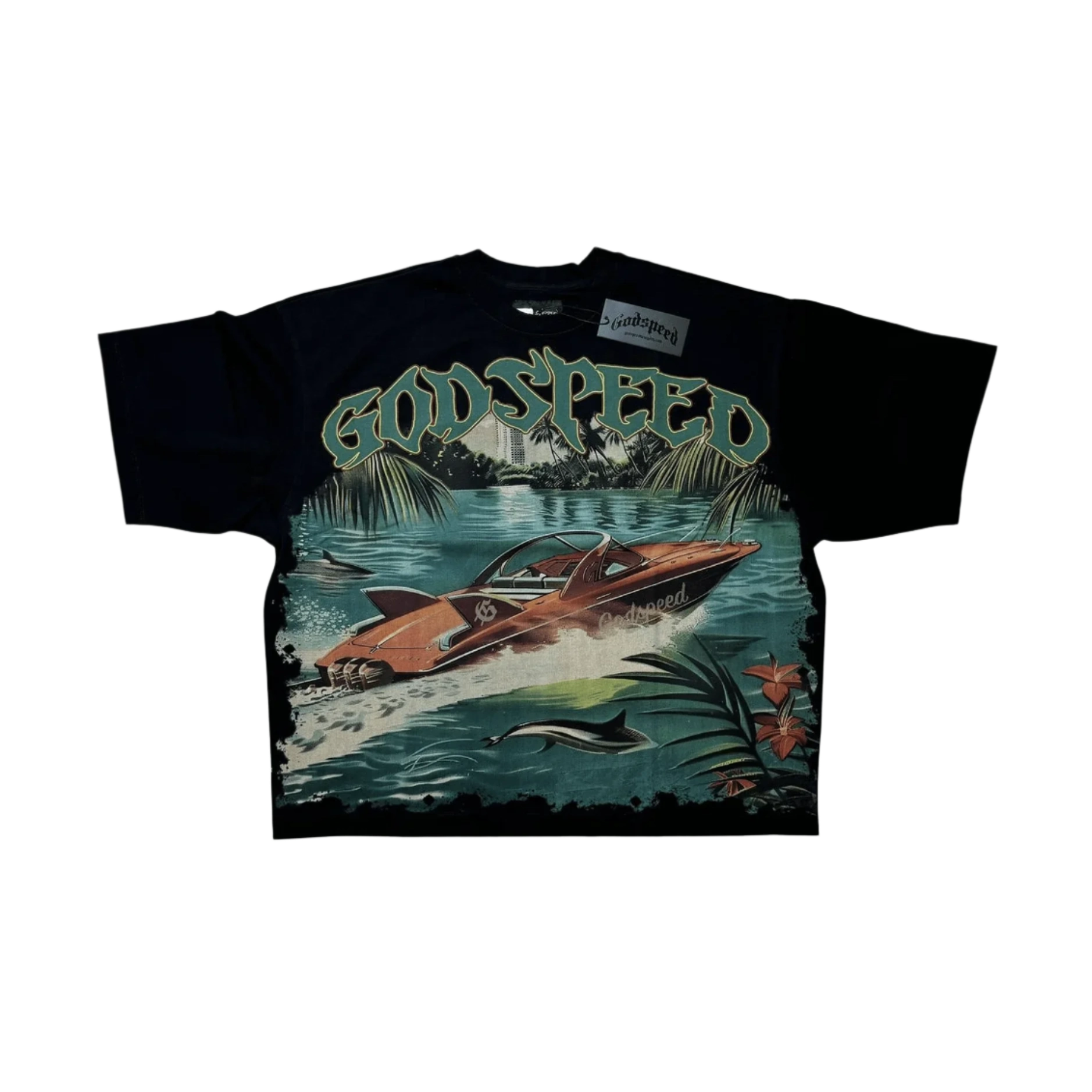 Godspeed Miami Boat Tee Black