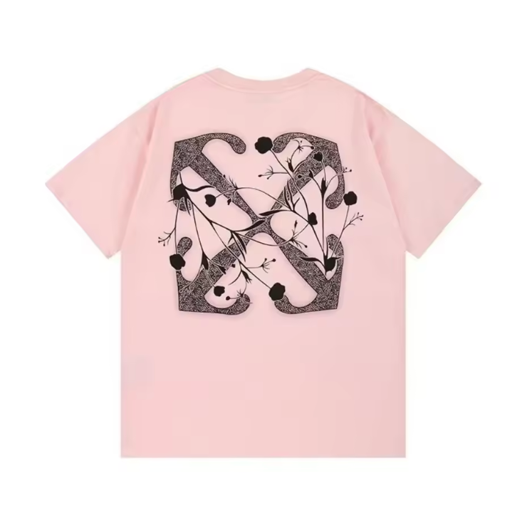 Off-white Flower Arrow Printed Cotton Pink