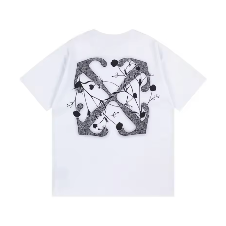 Off-white Flower Arrow Printed Cotton White