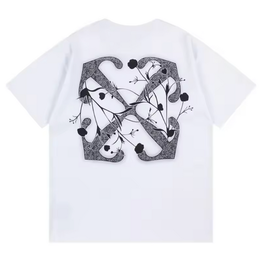 Off-white Flower Arrow Printed Cotton White