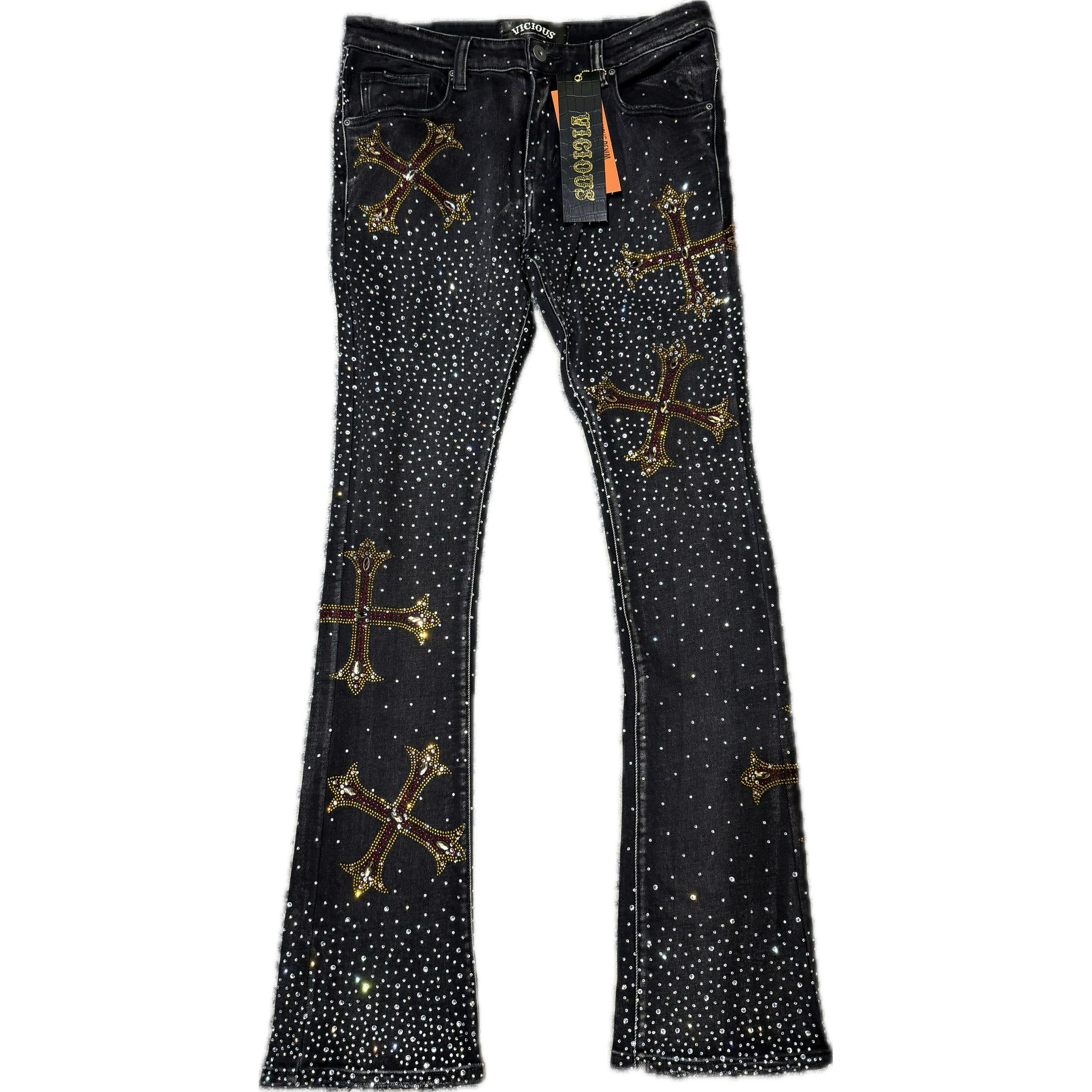 STACKED RHINESTONE Black