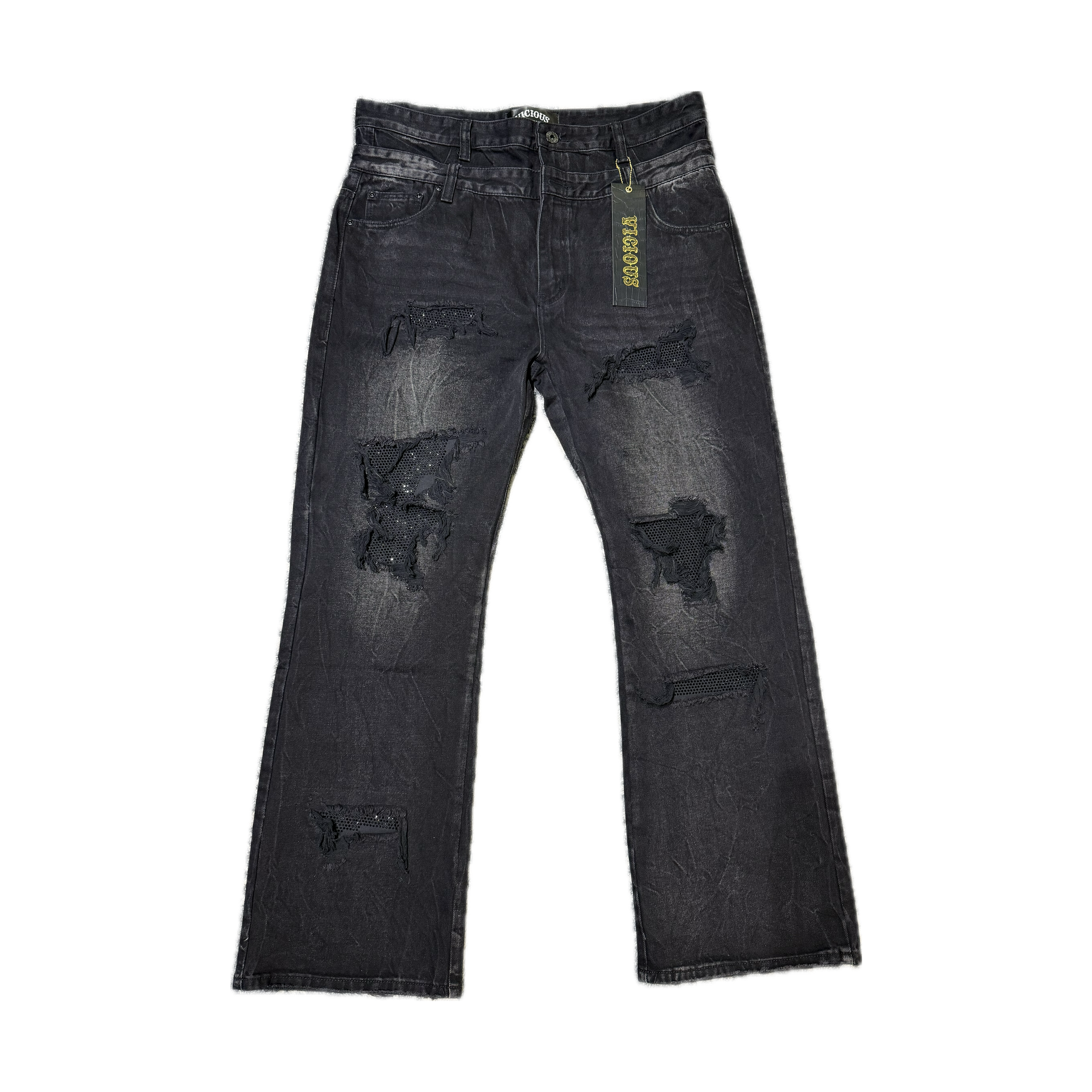 Double Layer Jeans Black