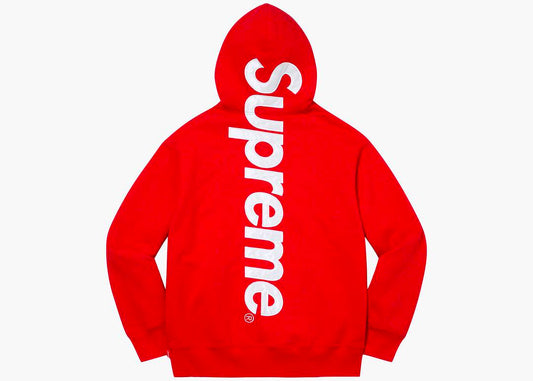 Supreme Satin Appliqué Hooded Sweatshirt Red