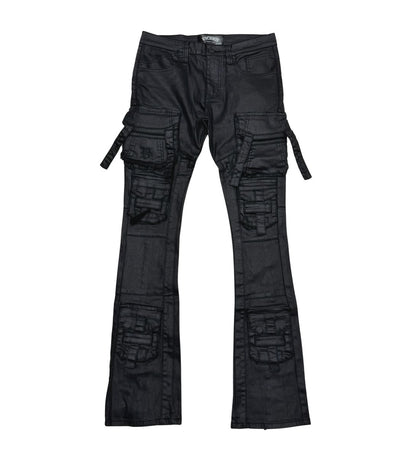 COATED MULTI CARGO STACK DENIM