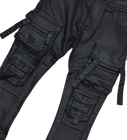COATED MULTI CARGO STACK DENIM