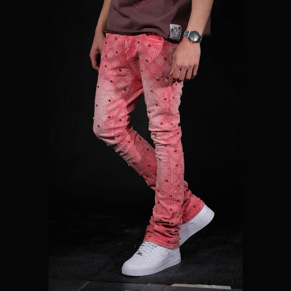 EMBELLISHED FLARED DENIM