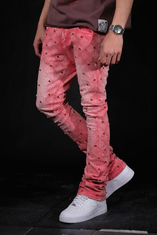 EMBELLISHED FLARED DENIM