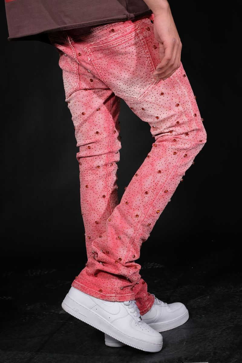 EMBELLISHED FLARED DENIM