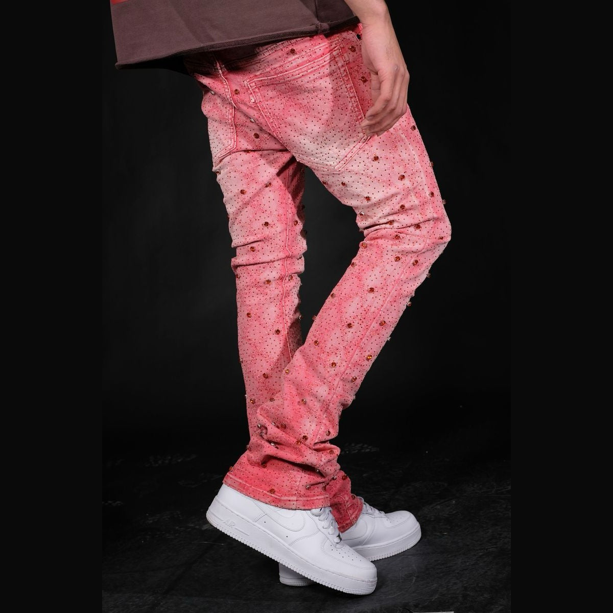 EMBELLISHED FLARED DENIM
