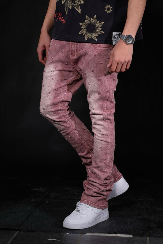 EMBELLISHED FLARED DENIM