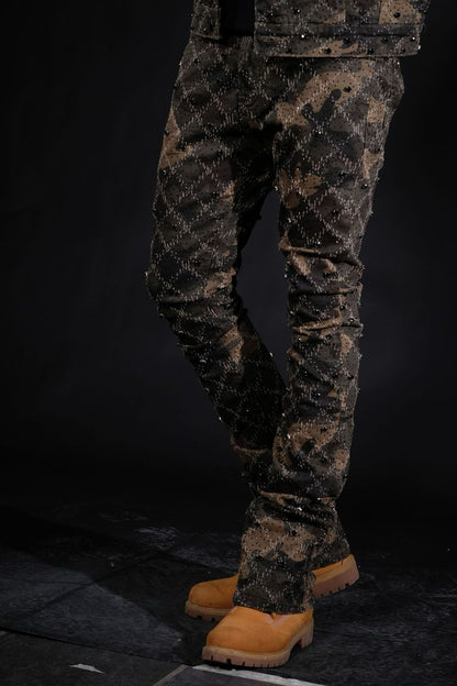 EMBELLISHED FLARED DENIM